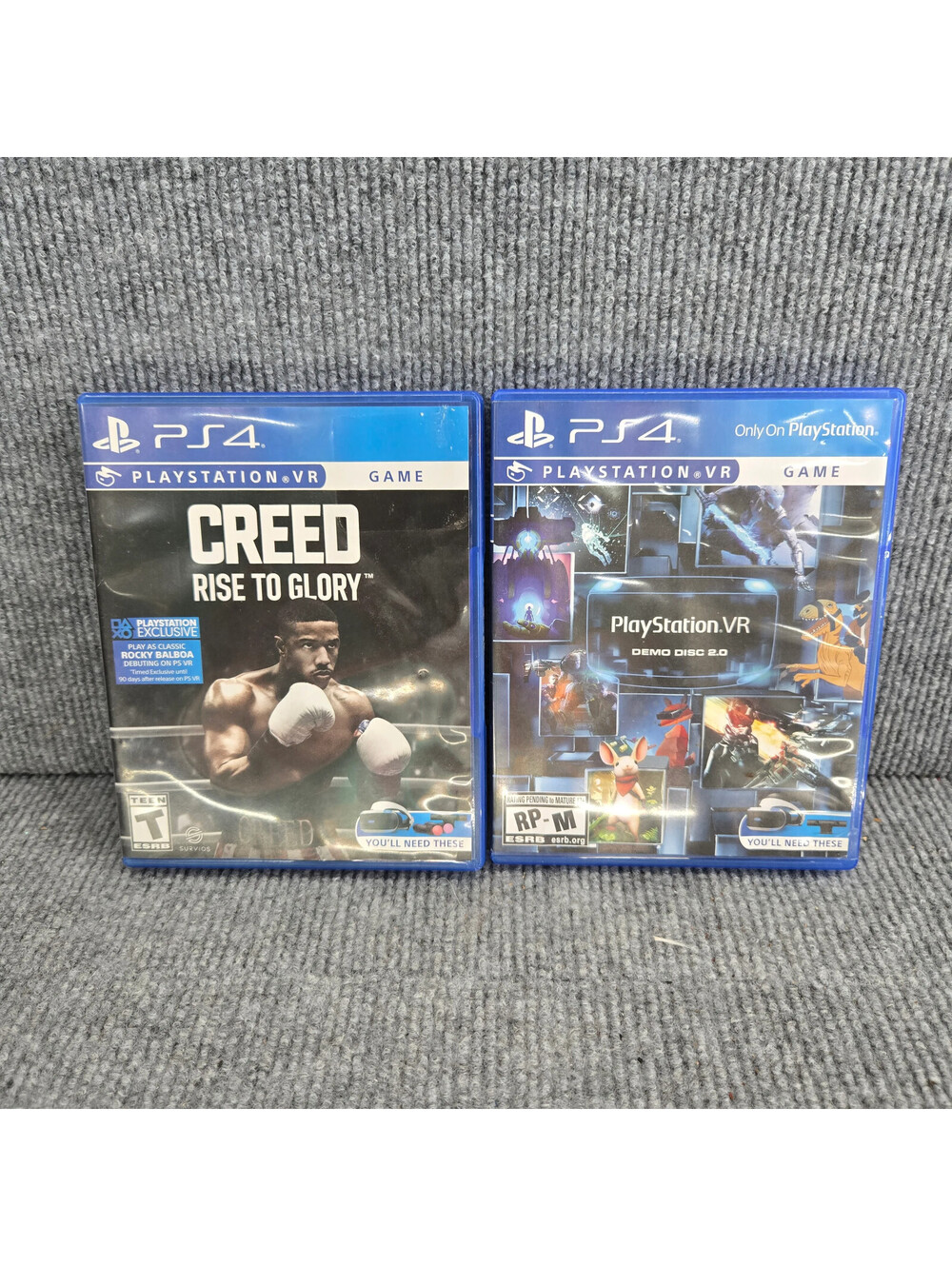 PS4 PlayStation VR Creed Rise to Glory & Demo Disc 2.0 Lot of 2 Games